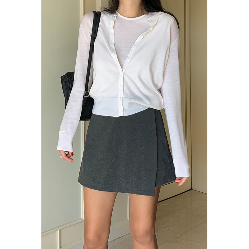 短裙裤女款2025春秋新款高腰a字半身裙小个子显瘦休闲气质西装裙