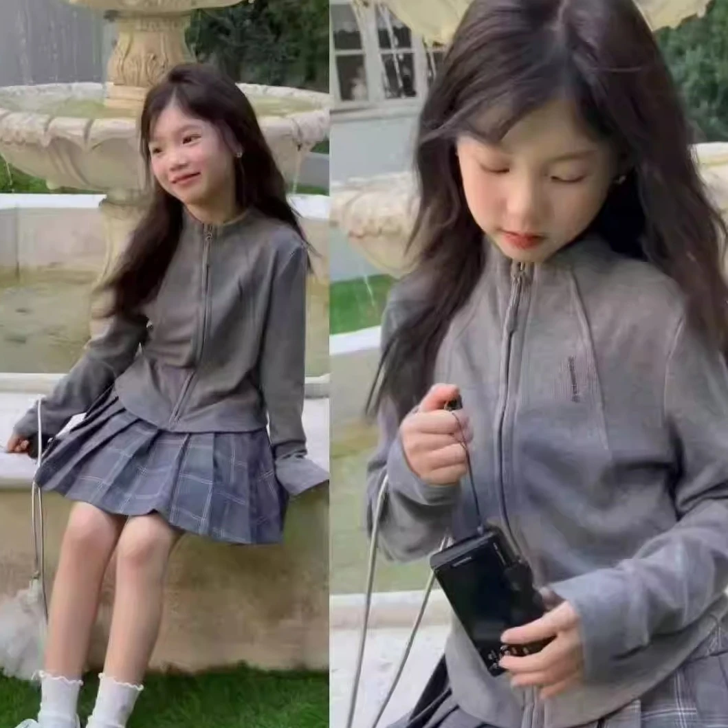 女童秋装外套2025新款儿童时髦上衣春秋款女大童秋季休闲夹克衫