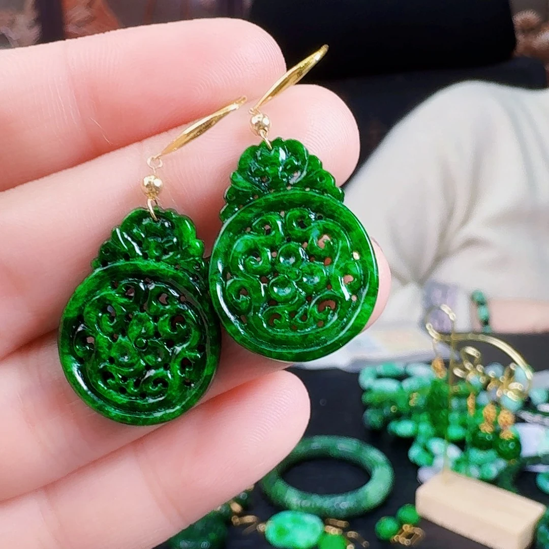 翡翠颈饰18K金镶嵌耳饰多样性发一个