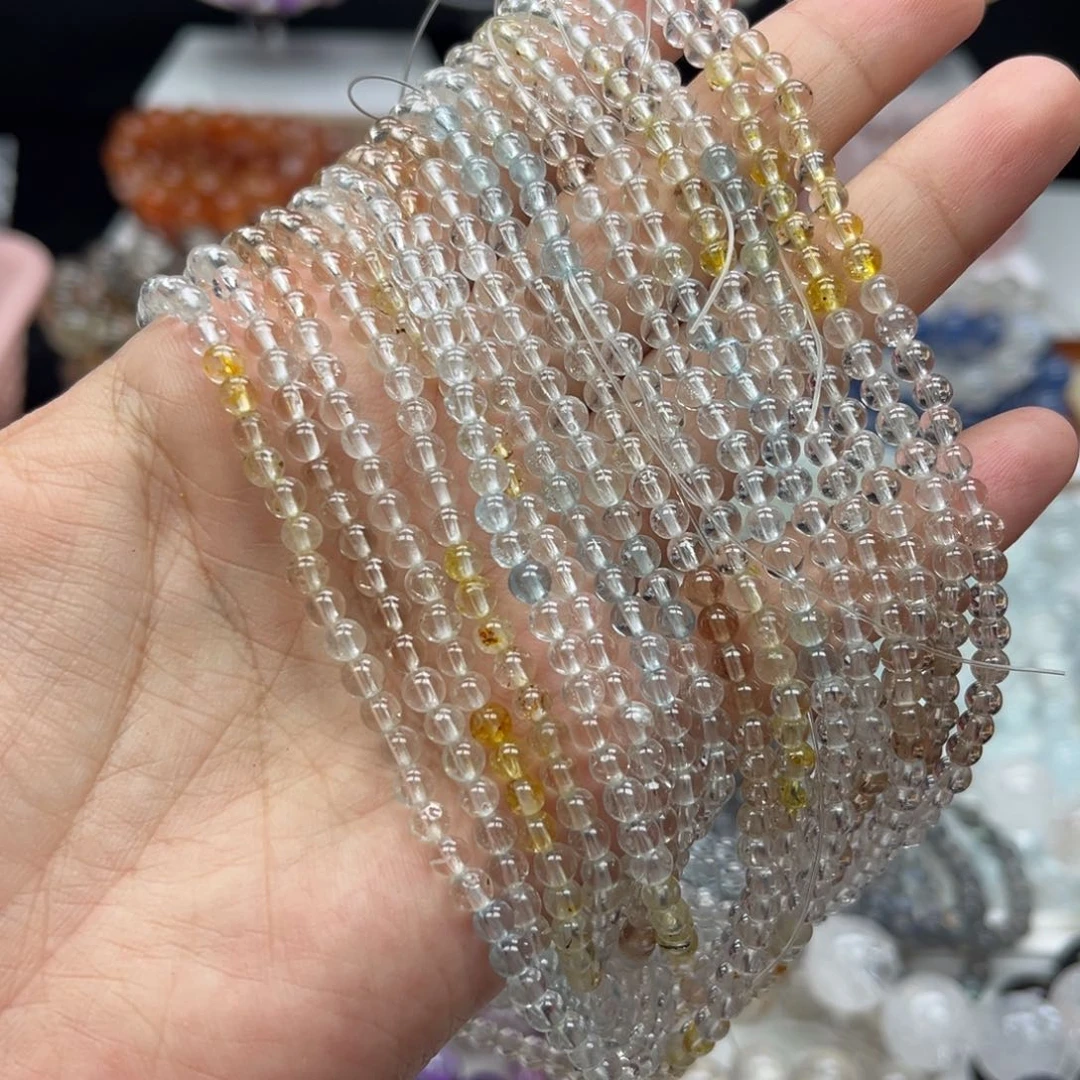 水晶手链未镶嵌三圈彩托帕4.3mm