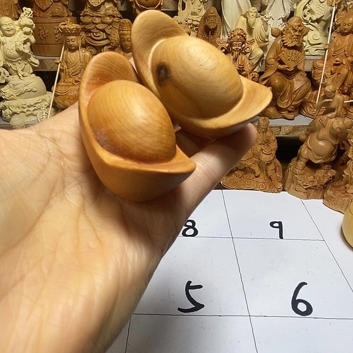 柏木（崖柏）元宝一对 微瑕