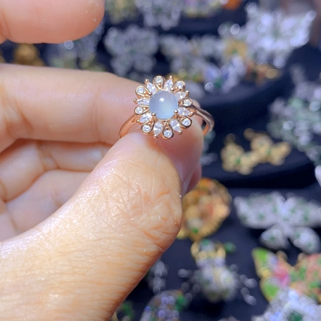 翡翠银S925镶嵌吊坠(不含链)天然翡翠