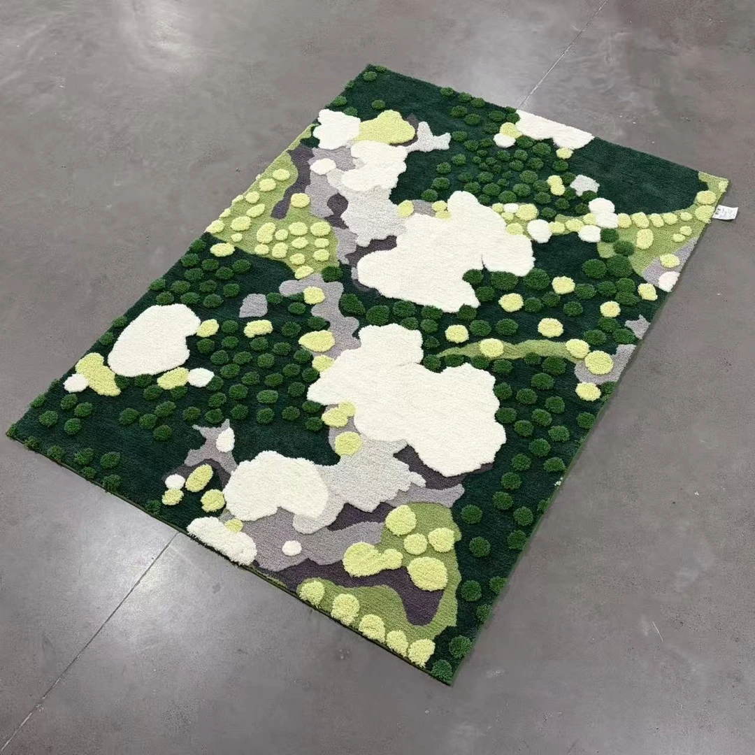 森林苔藓地毯轻奢高级感适用于客厅卧室床边