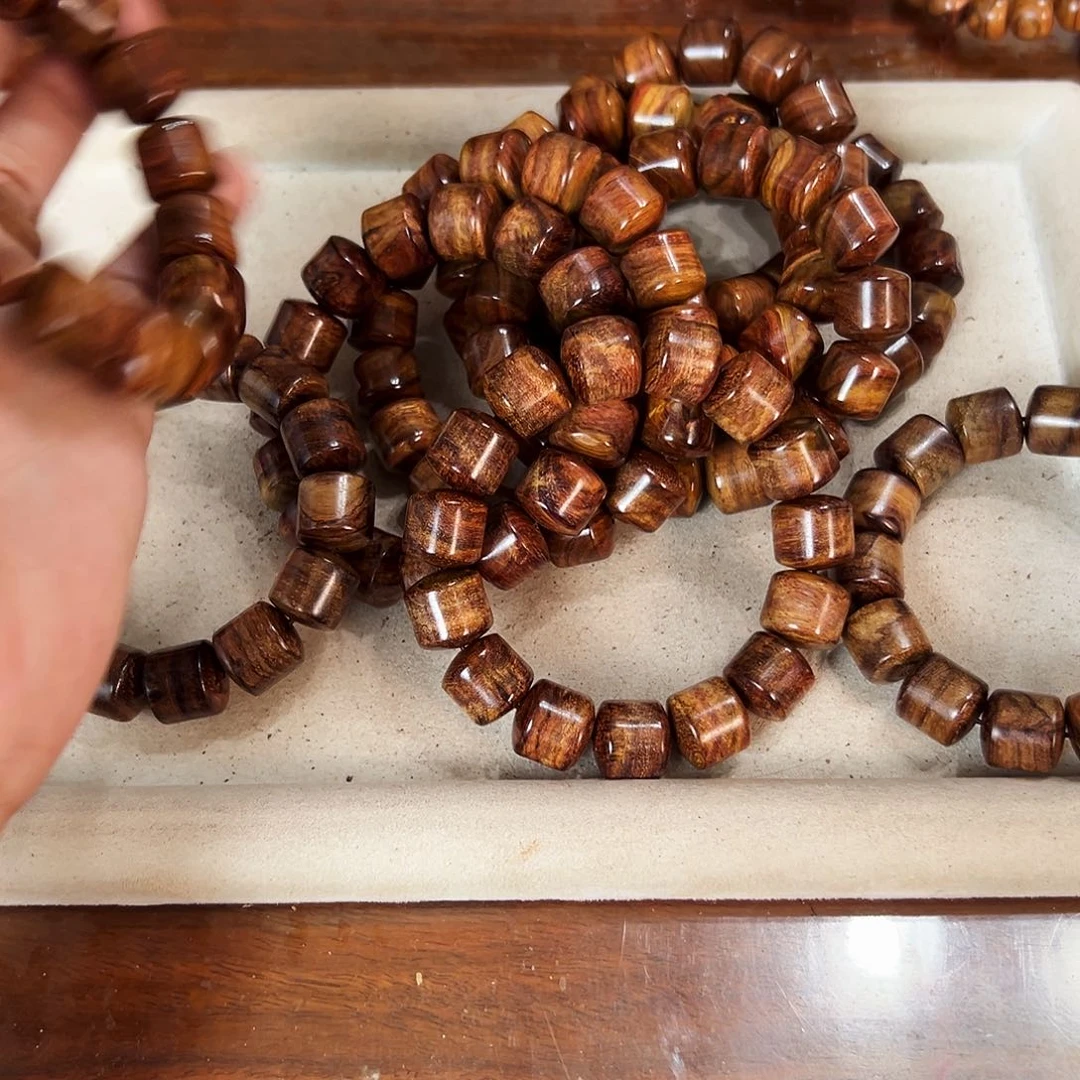 黄花梨/降香黄檀手串/手链15mm桶珠倒角