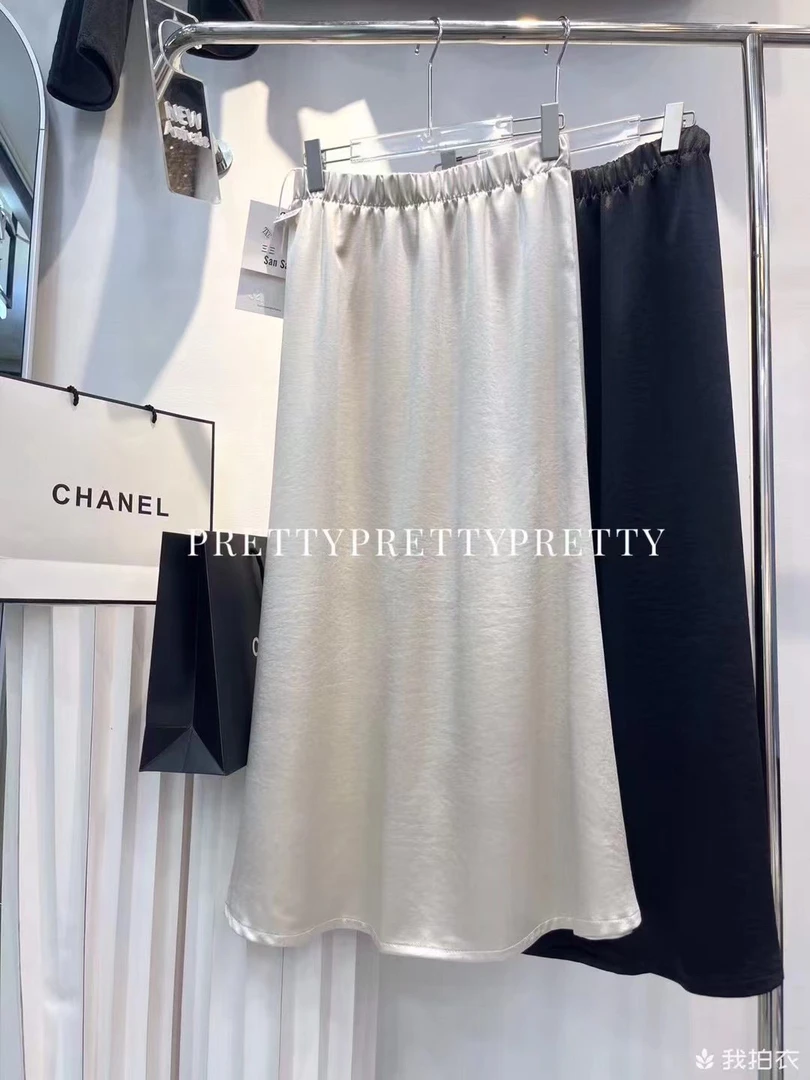 大码垂坠感醋酸万能腰鱼尾裙显瘦半身裙25210