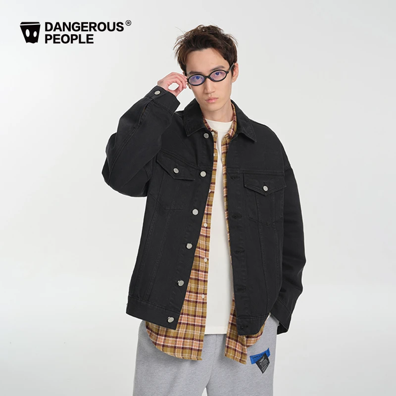 Dangerouspeople薛之谦dsp翻领牛仔夹克合身复古休闲百搭潮外套