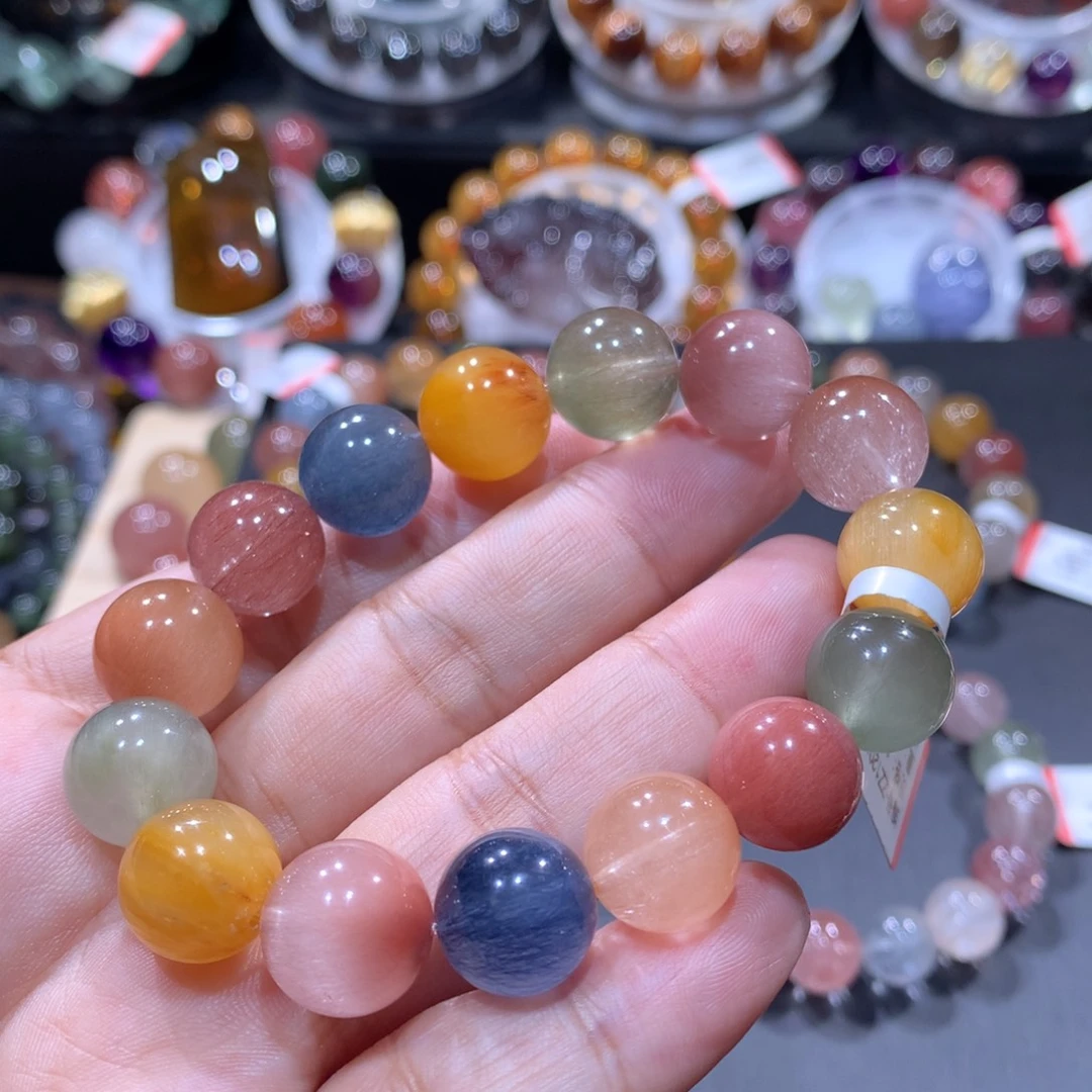 未镶嵌水晶手链彩兔毛12mm