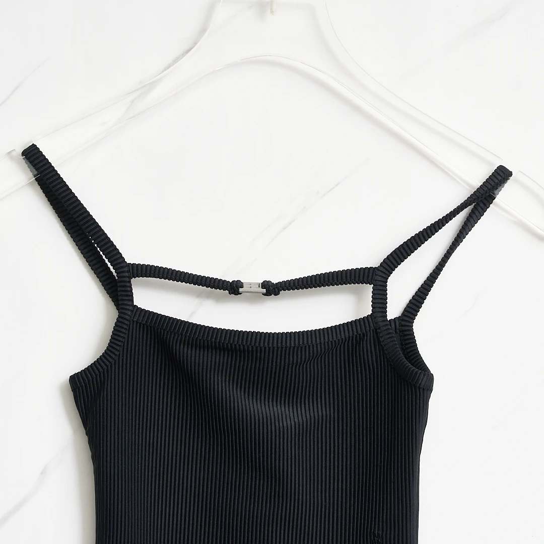 全新未使用/Ksubi女士纯黑极简吊带连体服KUGU00050