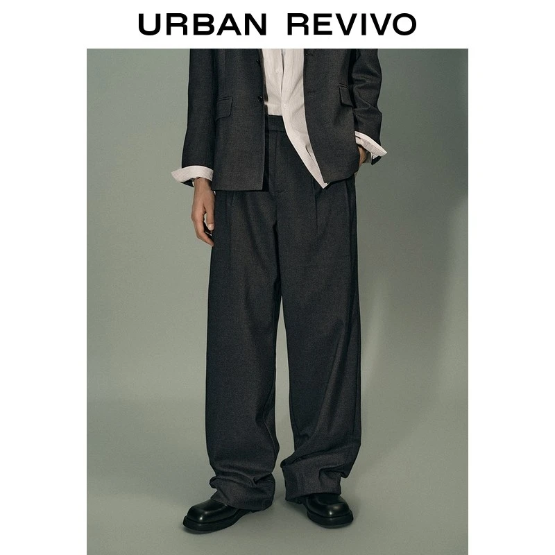 【Urban都市系列】UR2026春季新款男装扣带捏褶西裤UMU660004