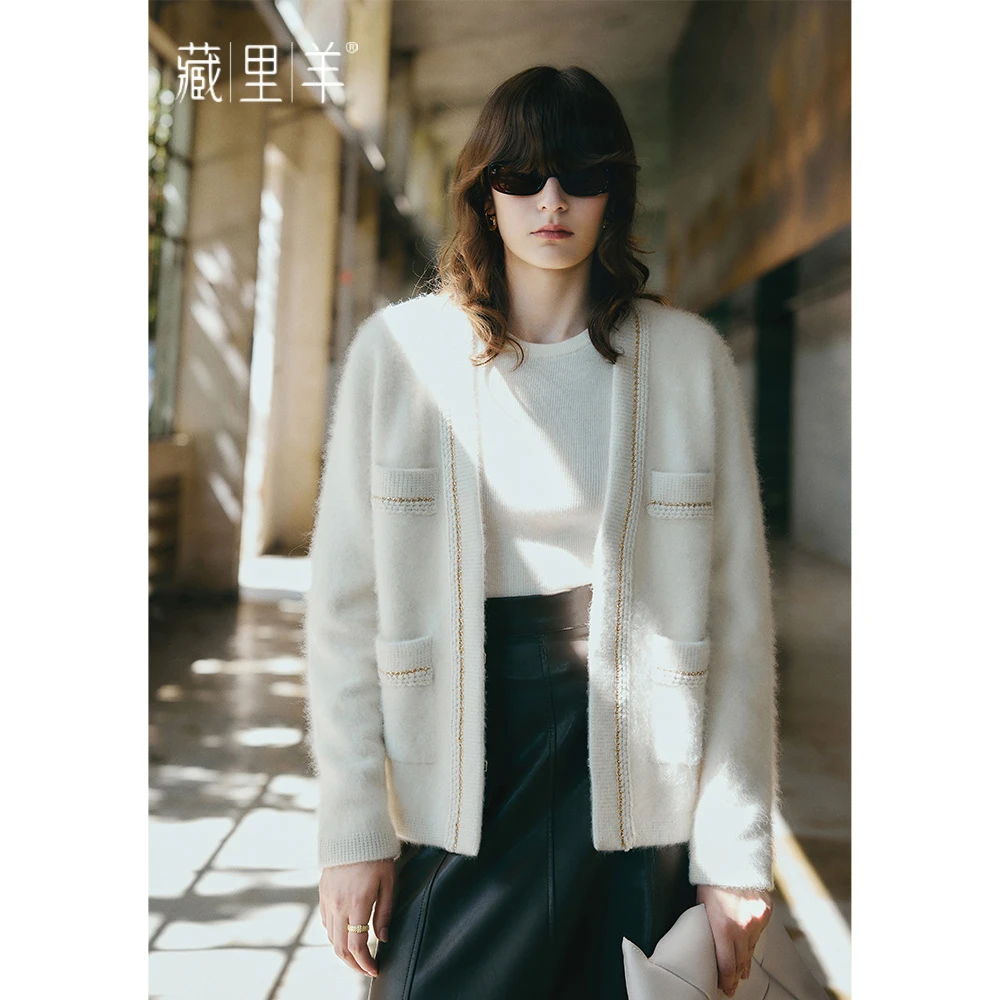 藏里羊【北美小动物毛毛】“千金玛德琳”亮条小香风外套M0585