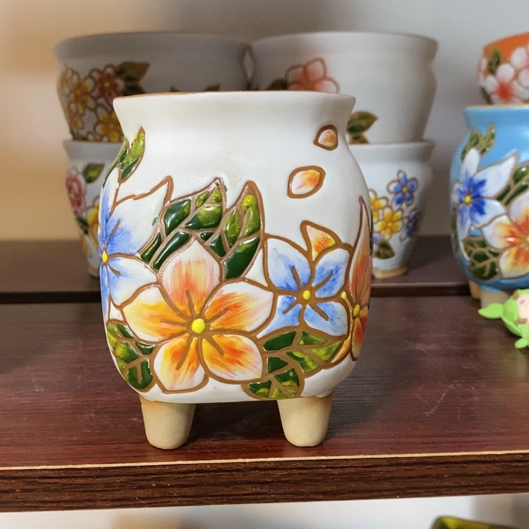 红陶韩式多肉植物花盆