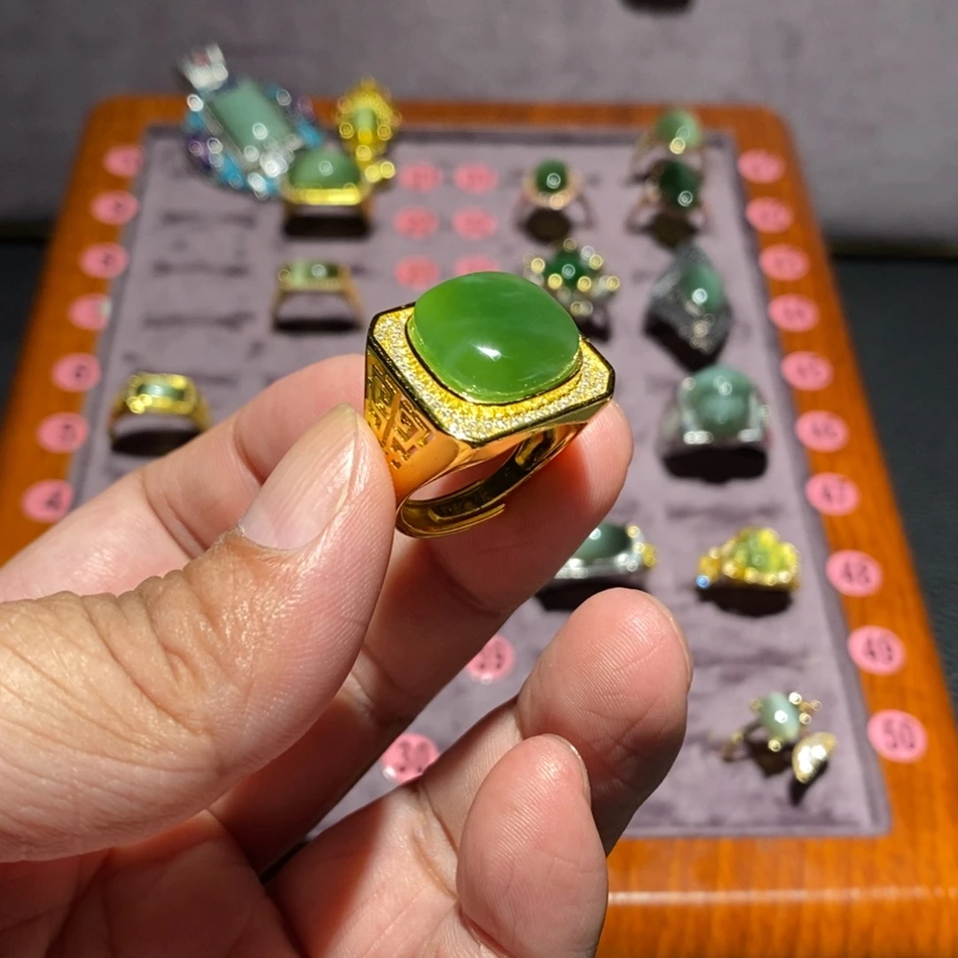 和田玉（碧玉）未镶嵌戒指