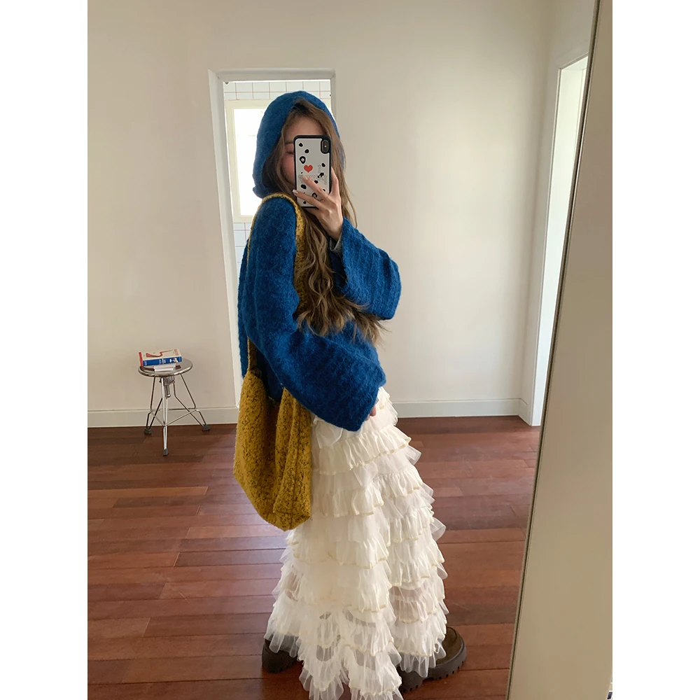 层层网纱拼接蛋糕裙春夏新款法式小众温柔高腰显瘦百搭蓬蓬长裙