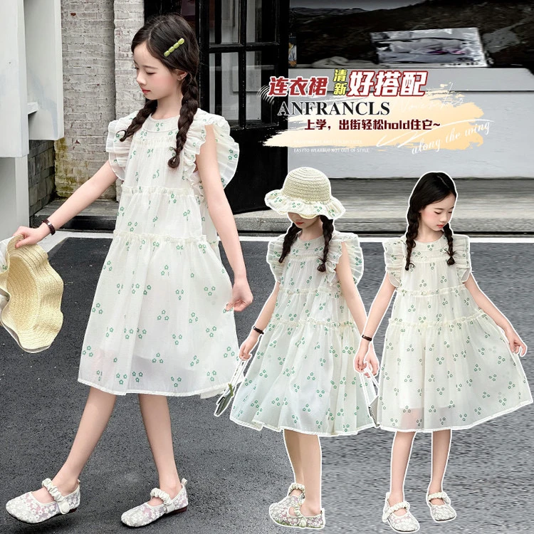 女童连衣裙夏季新款时尚小清新碎花连衣裙（价格已开）