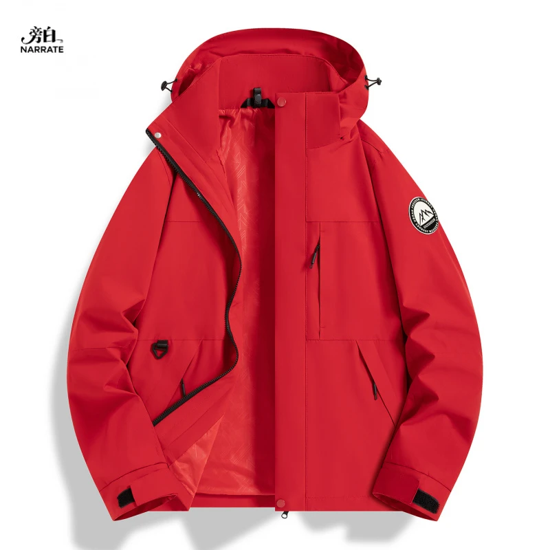 旁白NARRATE冲锋衣三合一男女防风防水小个子外套户外露营登山服