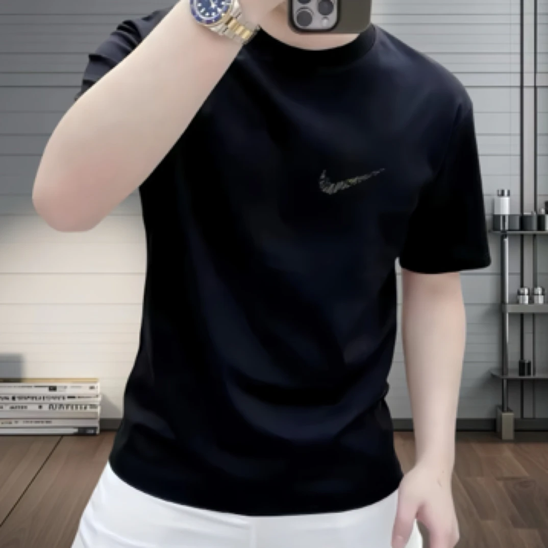 时尚潮牌半袖T恤男士圆领高品质潮流修身ins短袖夏季