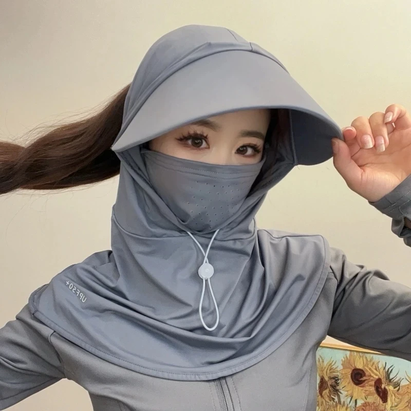 【全脸遮阳】夏季防晒帽防紫外线户外骑行护颈面罩太阳帽男女同款