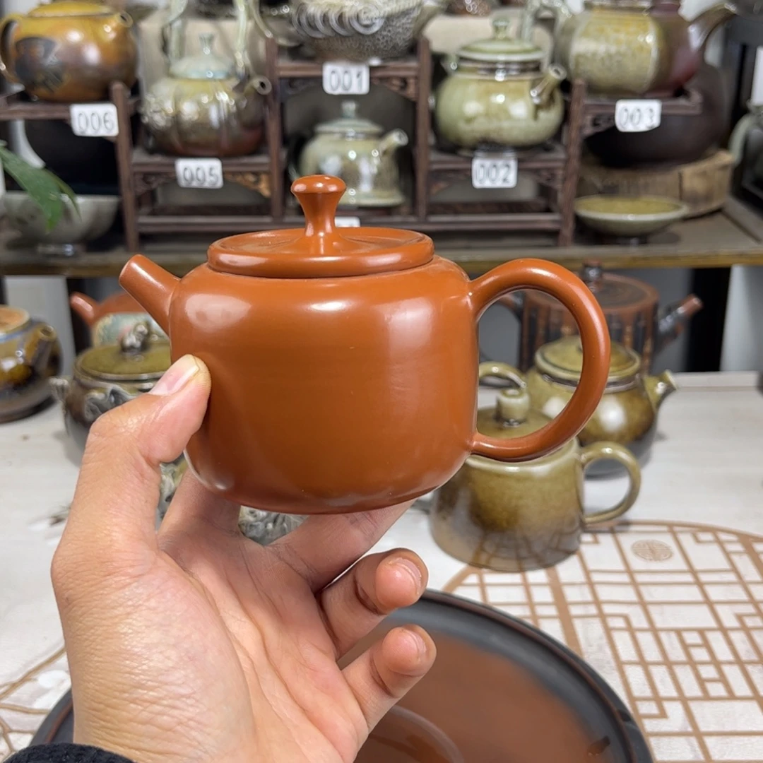 200cc复烧苹果壶，建水紫陶全手工制作