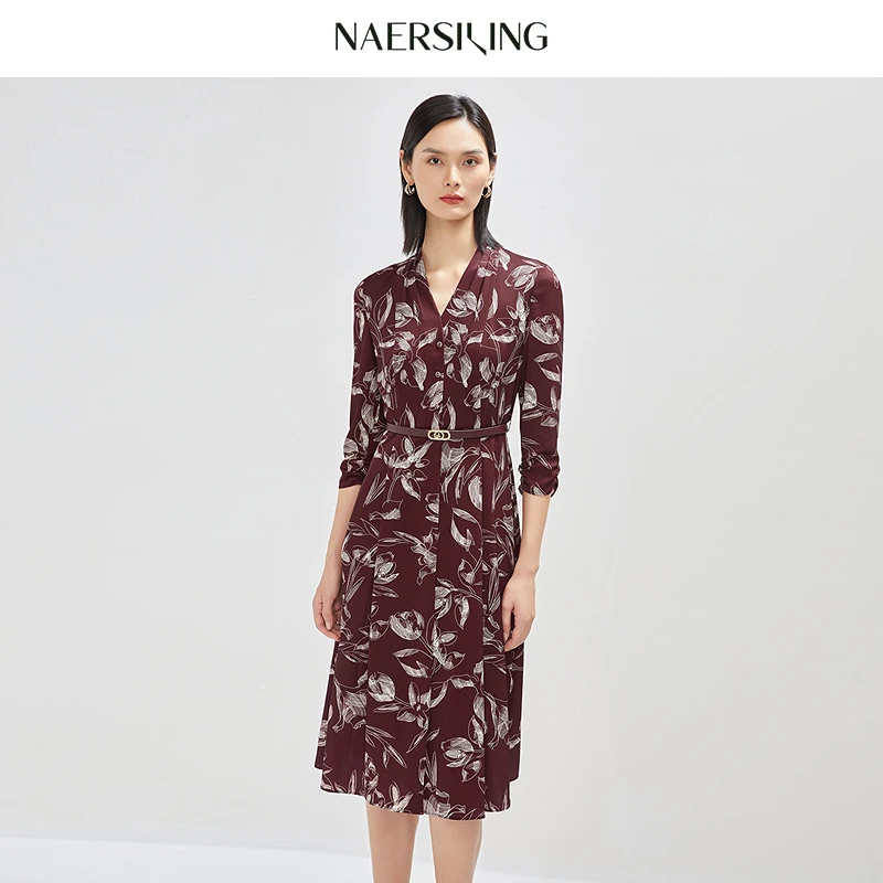 【商场同款】娜尔思灵优雅连衣裙（配腰带女装）套装LF06168A8