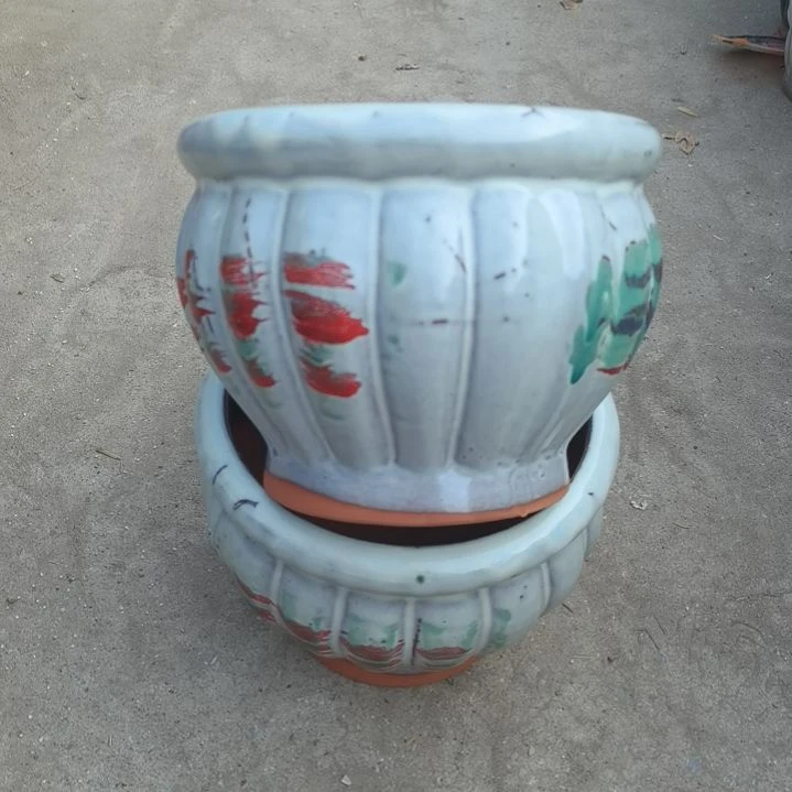 红陶18/16瑕疵两个盆