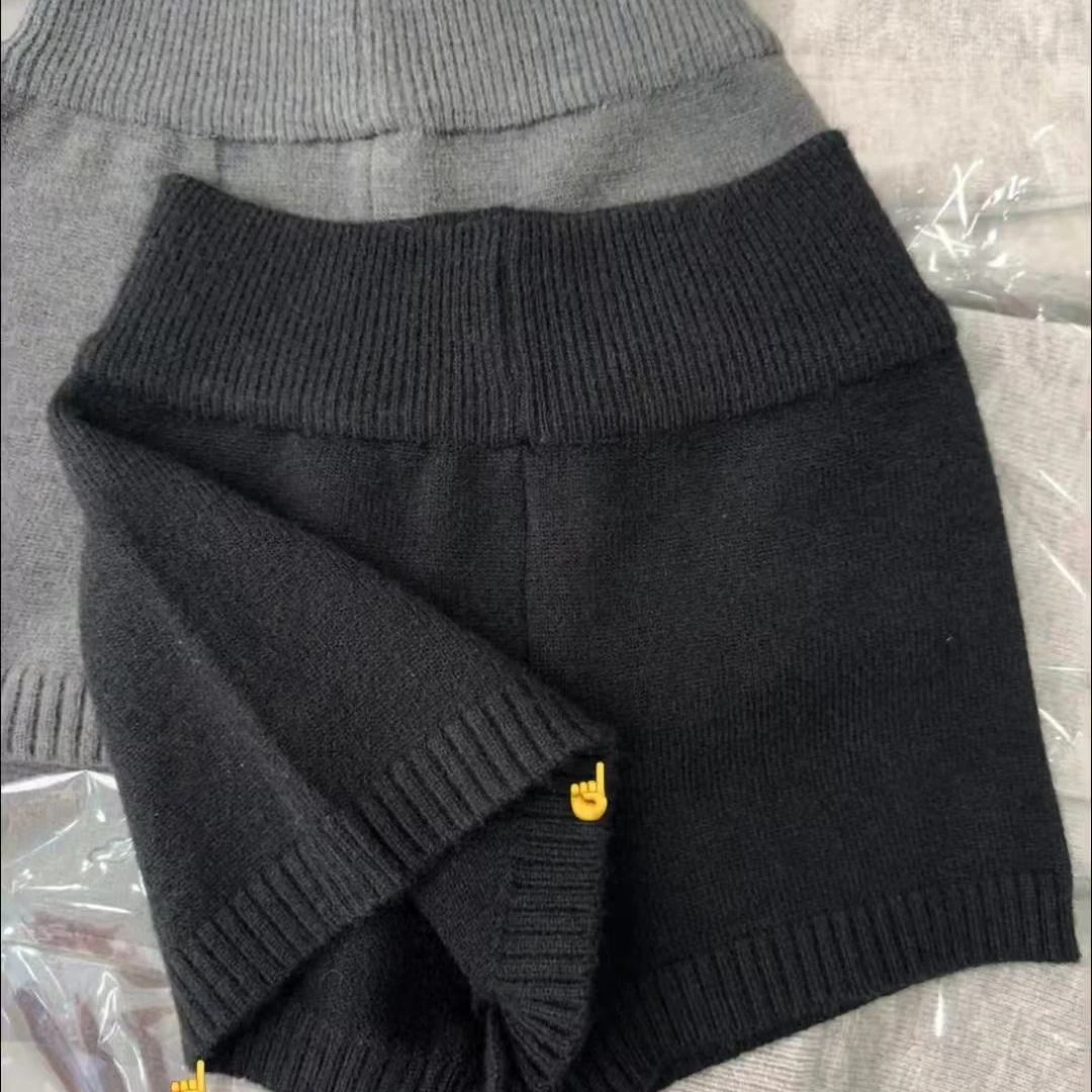 时髦高级感气质针织短裤女2025秋冬新款韩版百搭弹力毛线裤配靴裤