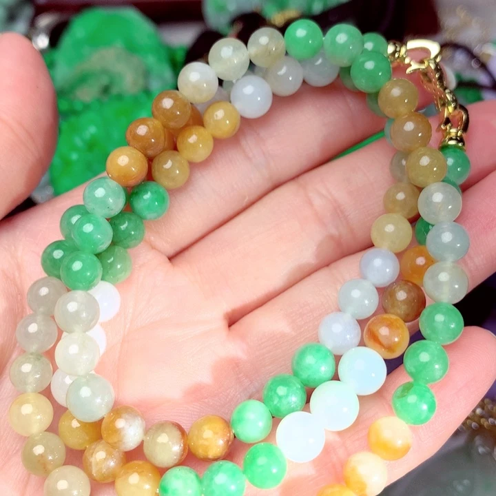 翡翠未镶嵌颈饰项链