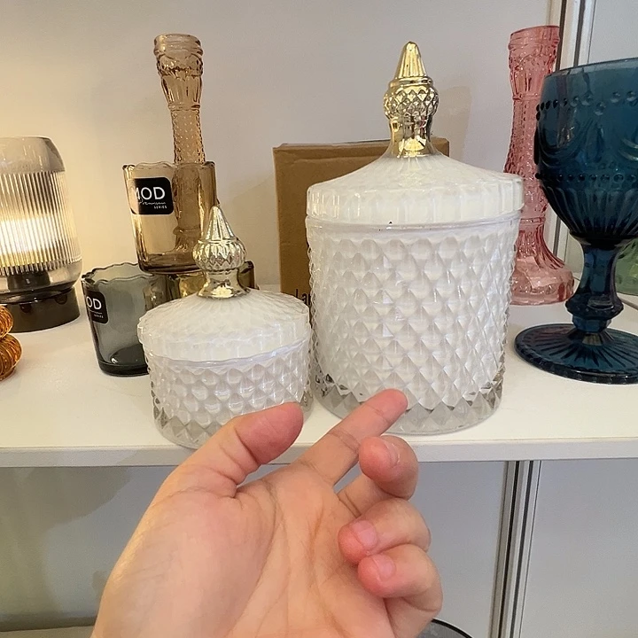 展会福利 两只一套 白色玻璃罐