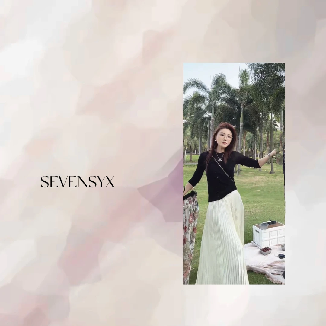 【两色流光百褶裙】25春夏 设计款 显瘦  显跨窄  松紧腰  百褶裙