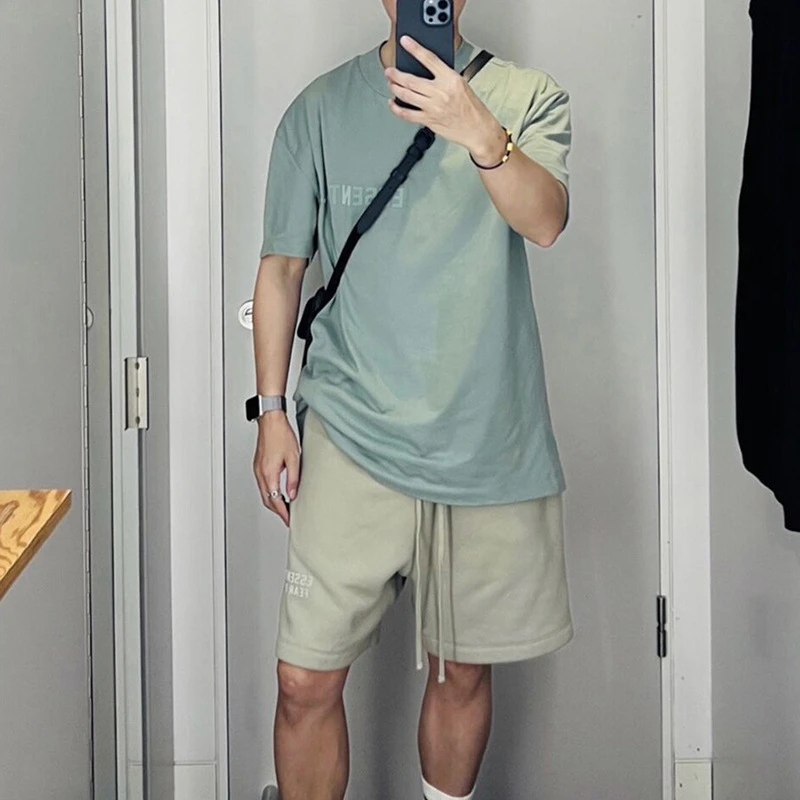 SS23新款复线ESSENTIALS美式高街宽松纯棉情侣男女短袖T恤