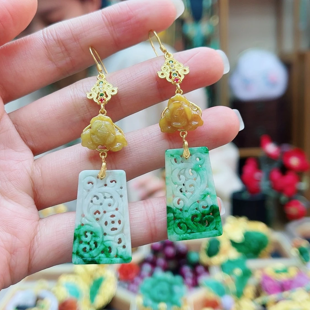 合金翡翠耳饰48小时鉴赏期1