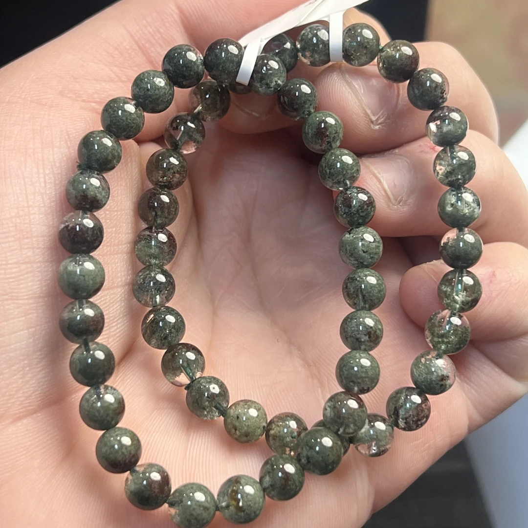 晶匠晶匠绿幽灵手串6mm+多样性发一 编号-X31121