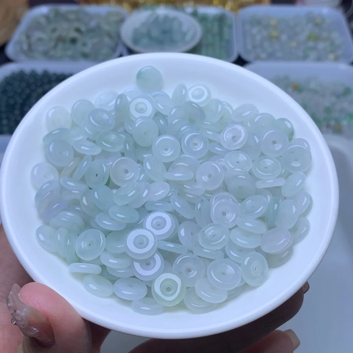 翡翠散珠卡9冰平安扣20个