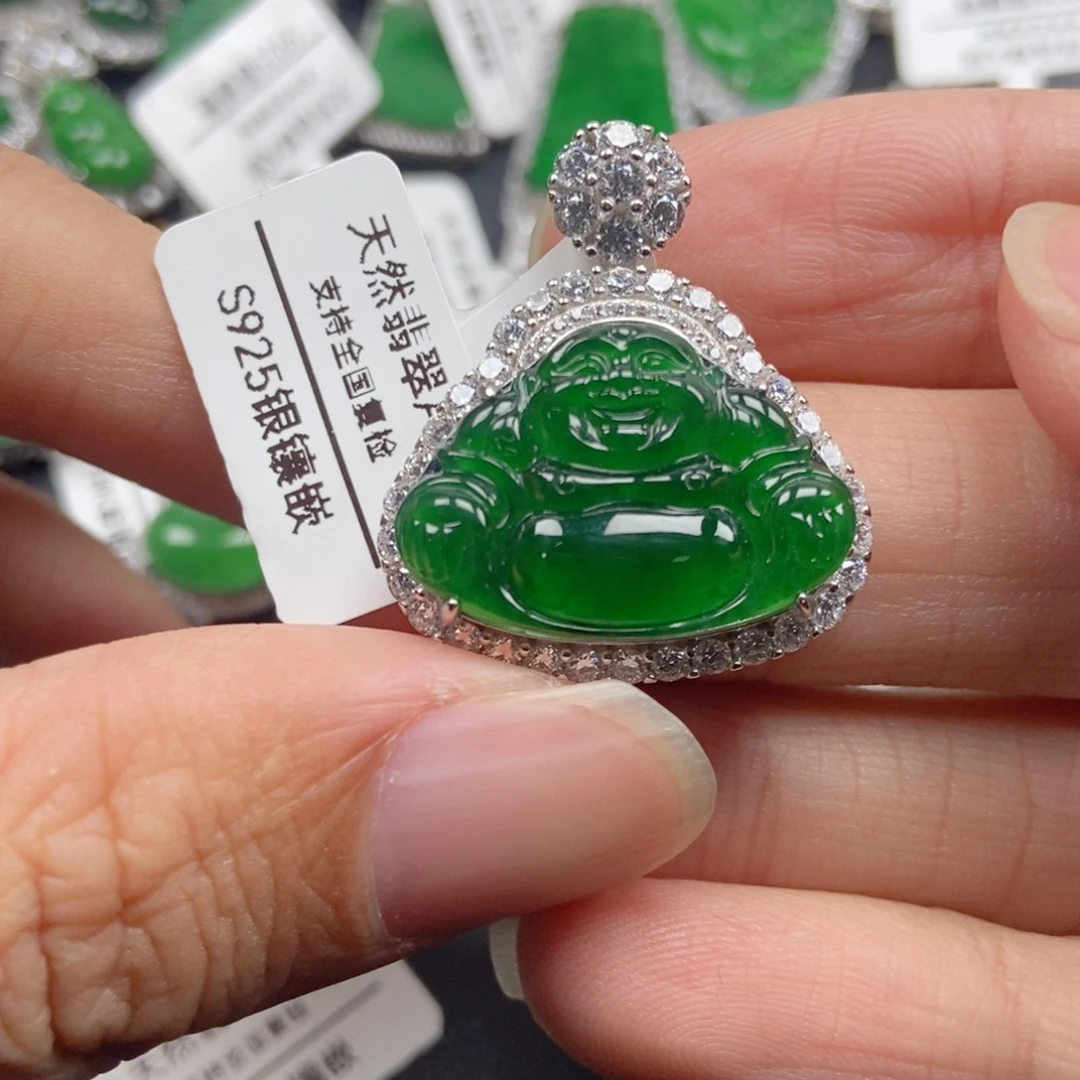 翡翠银S925镶嵌颈饰