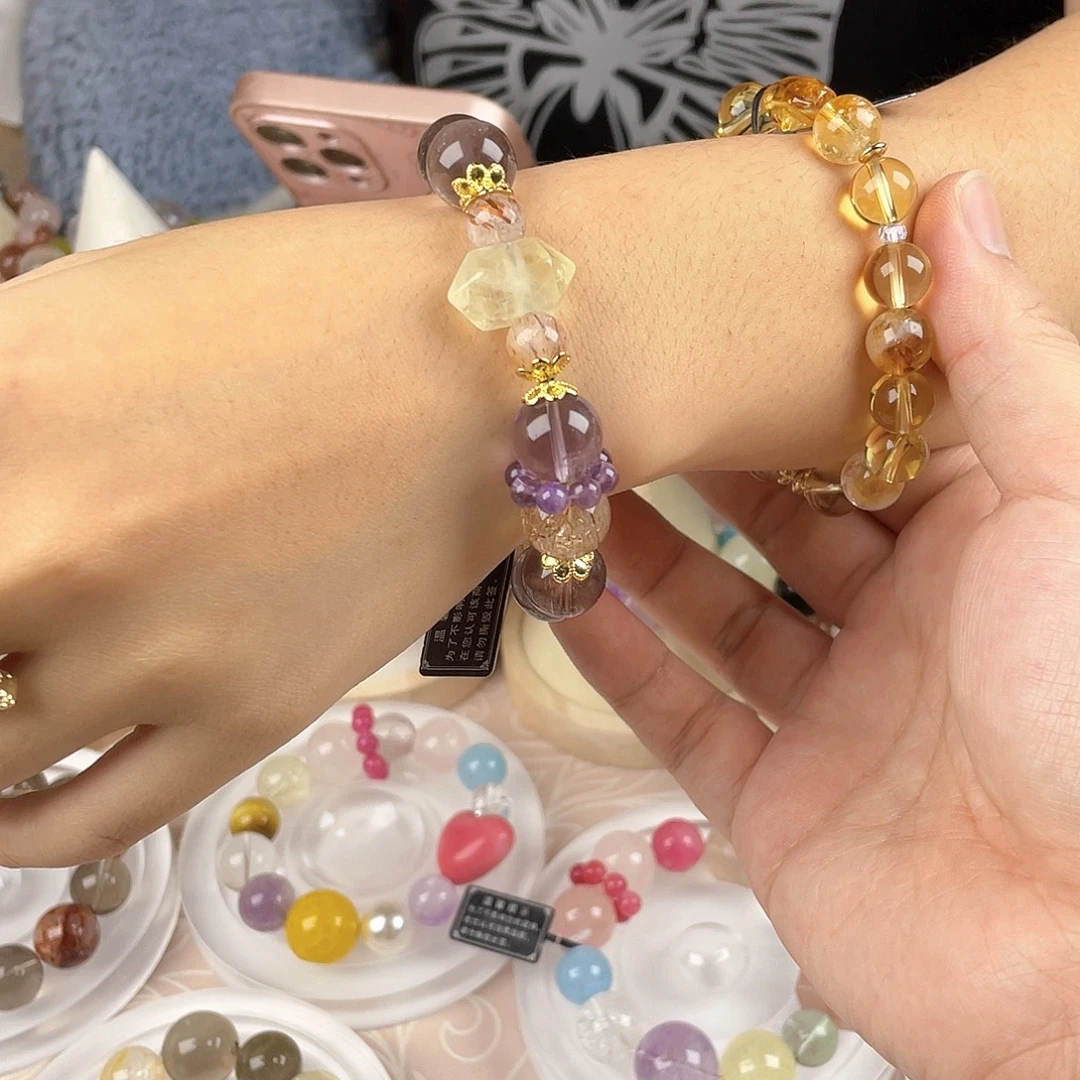 银S925镀金镶嵌手链水晶