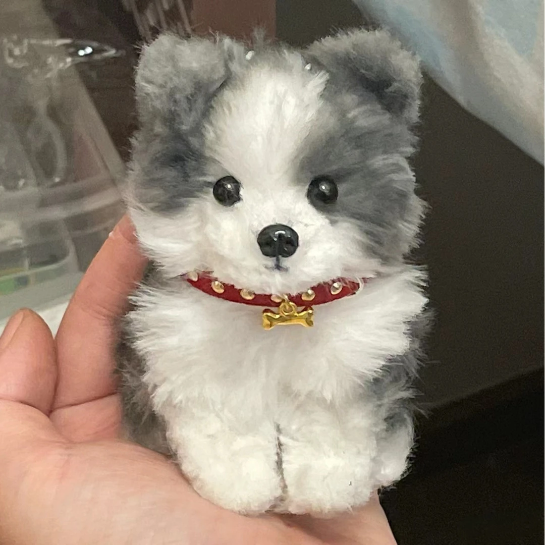 兔毛扭扭棒小狗DIY材料包仿真成品生日礼物送女朋友青年伴手礼