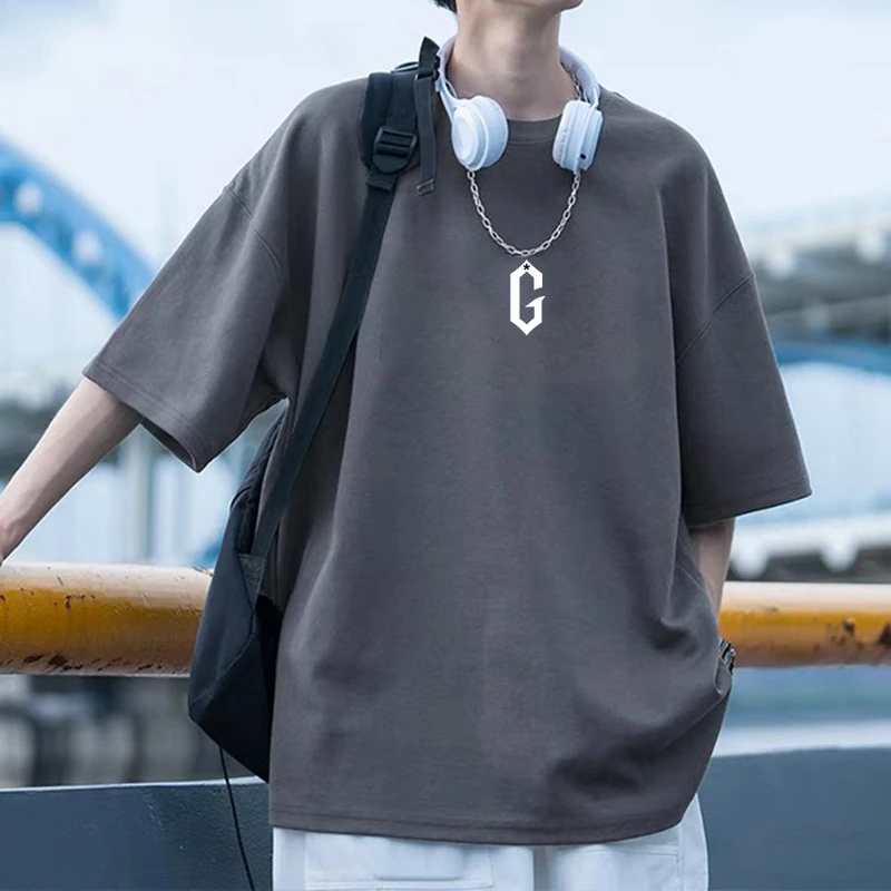 青年美式大码短袖t恤男女春夏季2025新款宽松ins潮牌半袖上衣情侣