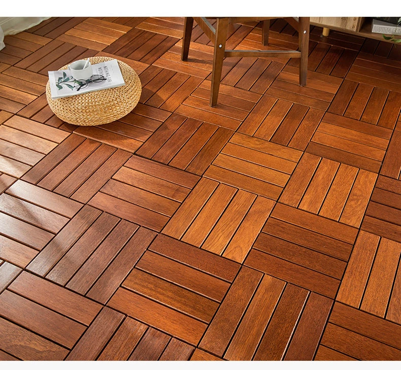 菠萝格防腐实木地板防水拼接户外阳台庭院花园地面铺设室外家用