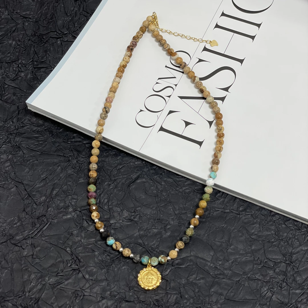 吊坠925银 西藏扎基拉姆黄财神吊坠民族风国风新中高级感项链