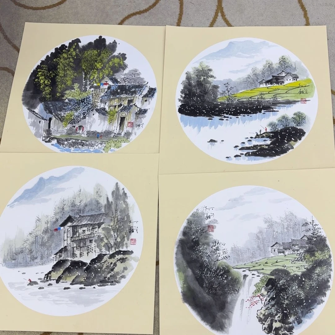 国画用****4赵铁 斗方卡纸