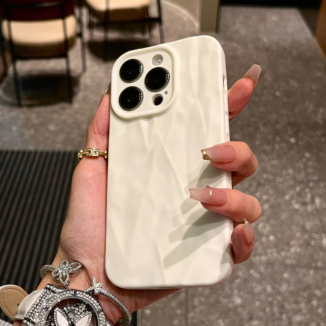 高级肤感褶皱适用iPhone15/14promax手机保护壳16苹果13/12/11全