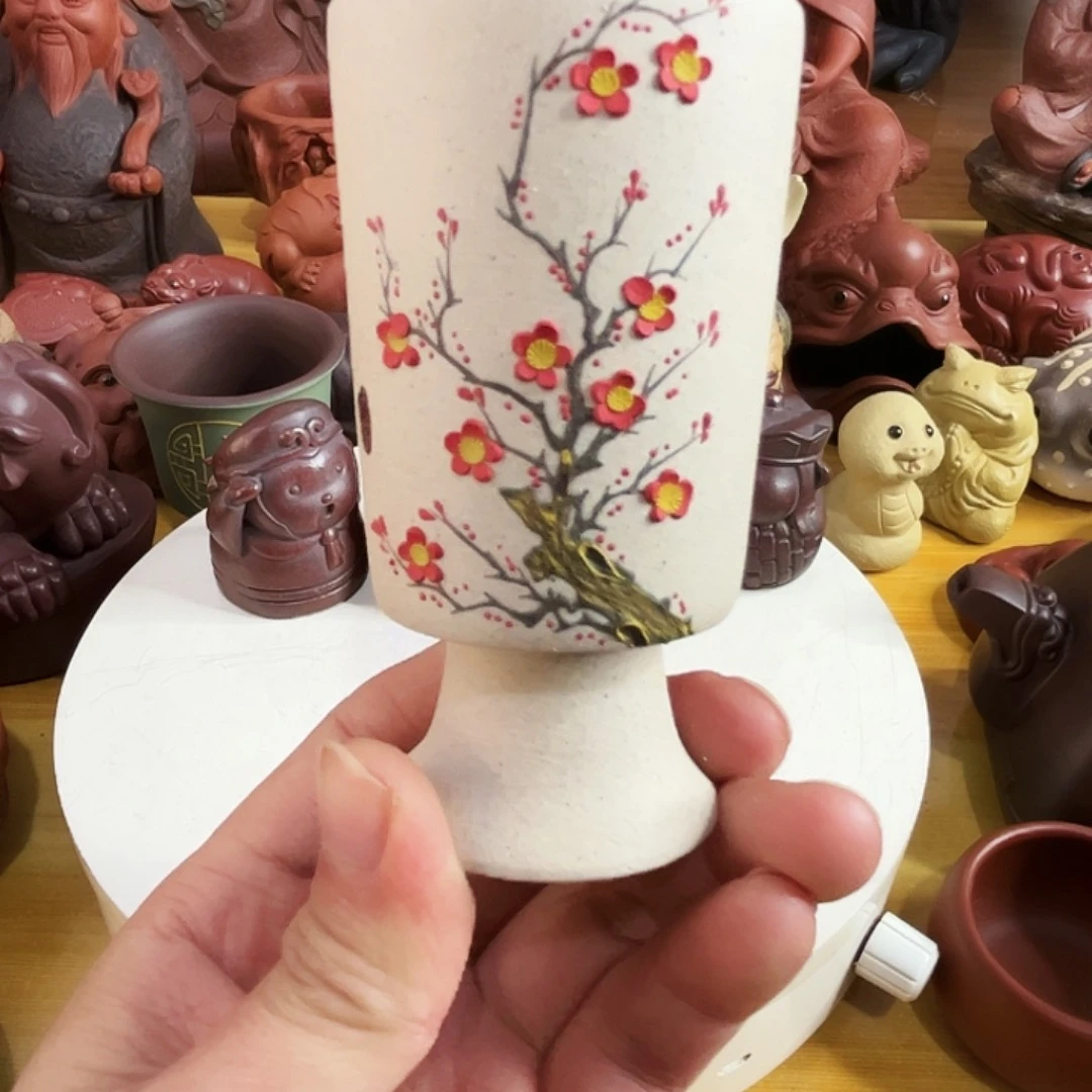 紫砂茶宠y*.梅花杯原矿白段