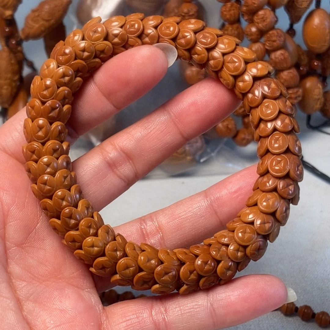 橄榄核手串/手链一***花金饭碗