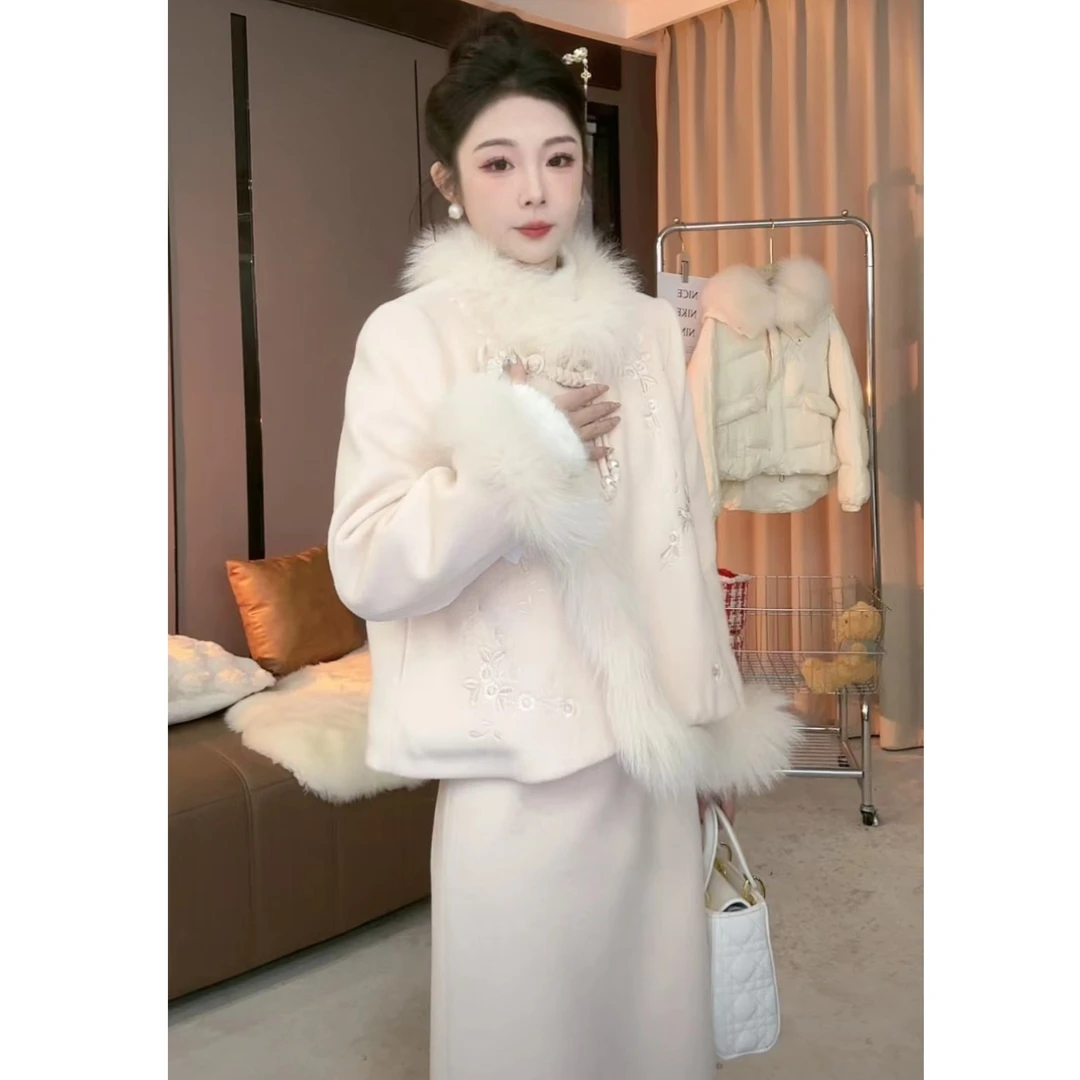 安淇儿●「落花惊雨」D3TZ6133A羽绒服套装预