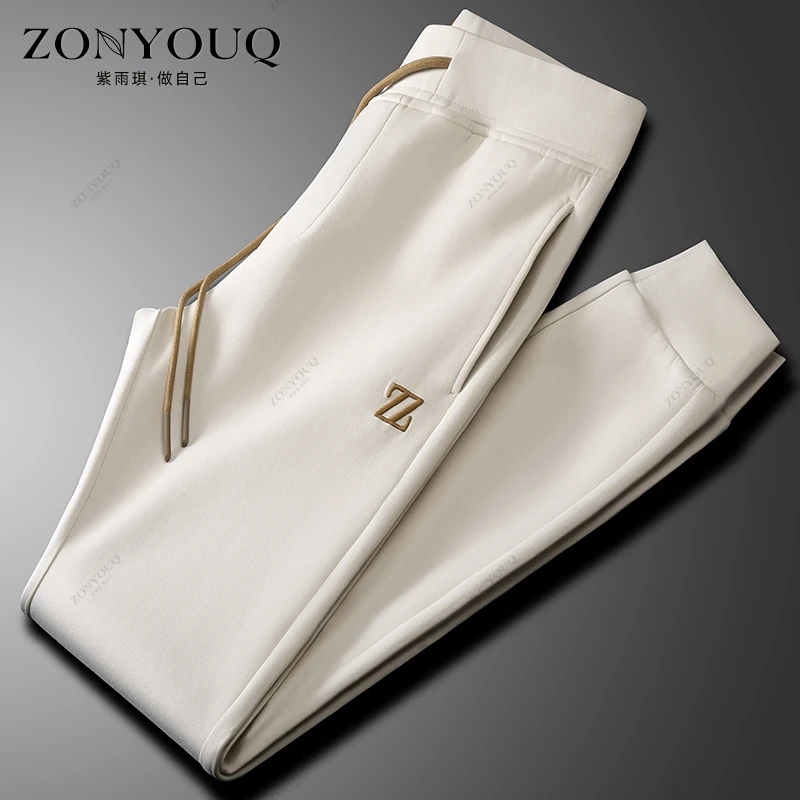 卫裤男士春秋商务休闲运动裤修身刺绣字母束脚百搭舒适休闲裤长裤