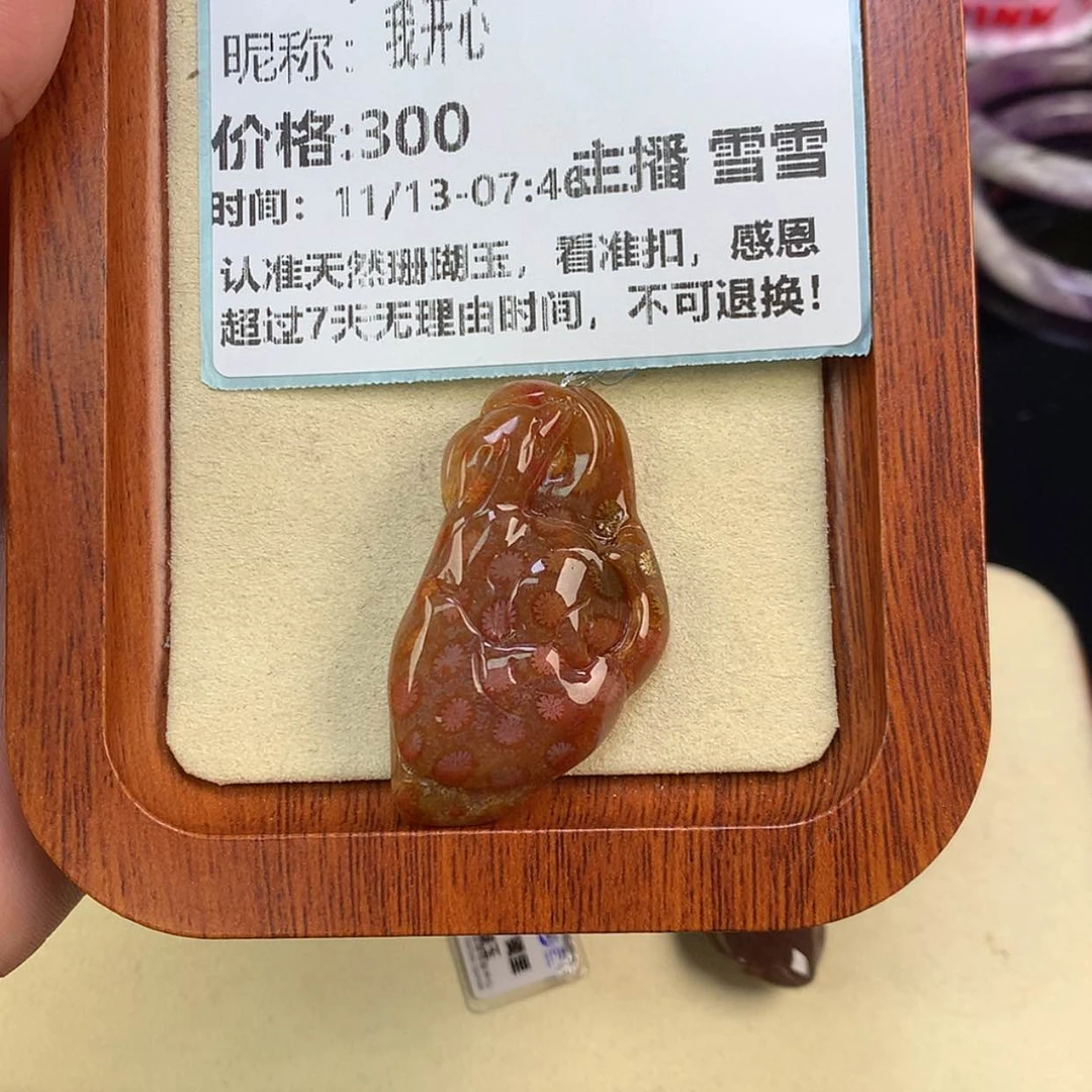 【闪购商品】颈饰未镶嵌硅化珊瑚（珊瑚玉）我*心