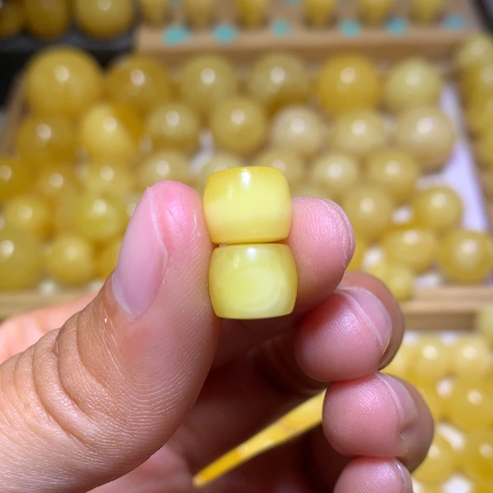 蜜蜡裸石未镶嵌天然俄料黄白花蜜蜡精工直切10.2