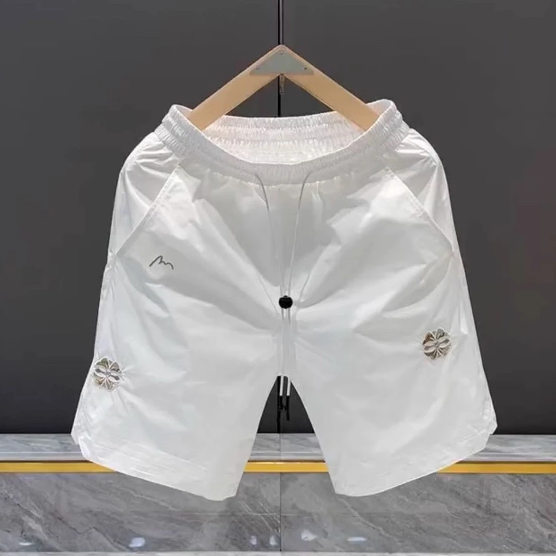 欧货短裤男2025夏季透气舒适薄款时尚刺绣百搭速干男士休闲五分裤