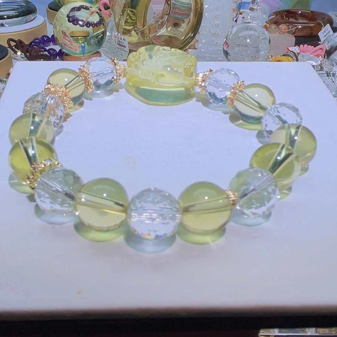 战***战手链合金水晶天然白黄水晶设计款福利款