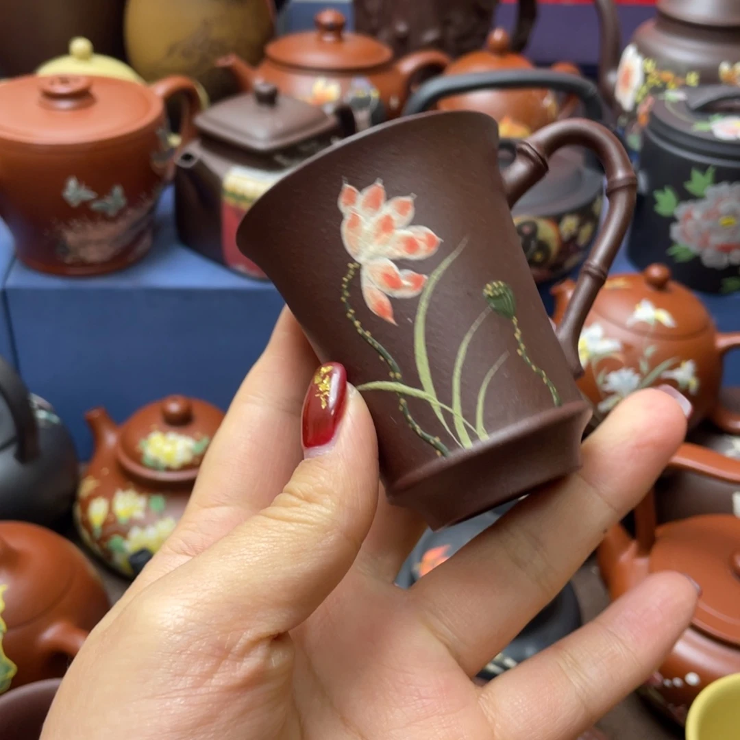 茶杯红泥紫砂主人杯60cc
