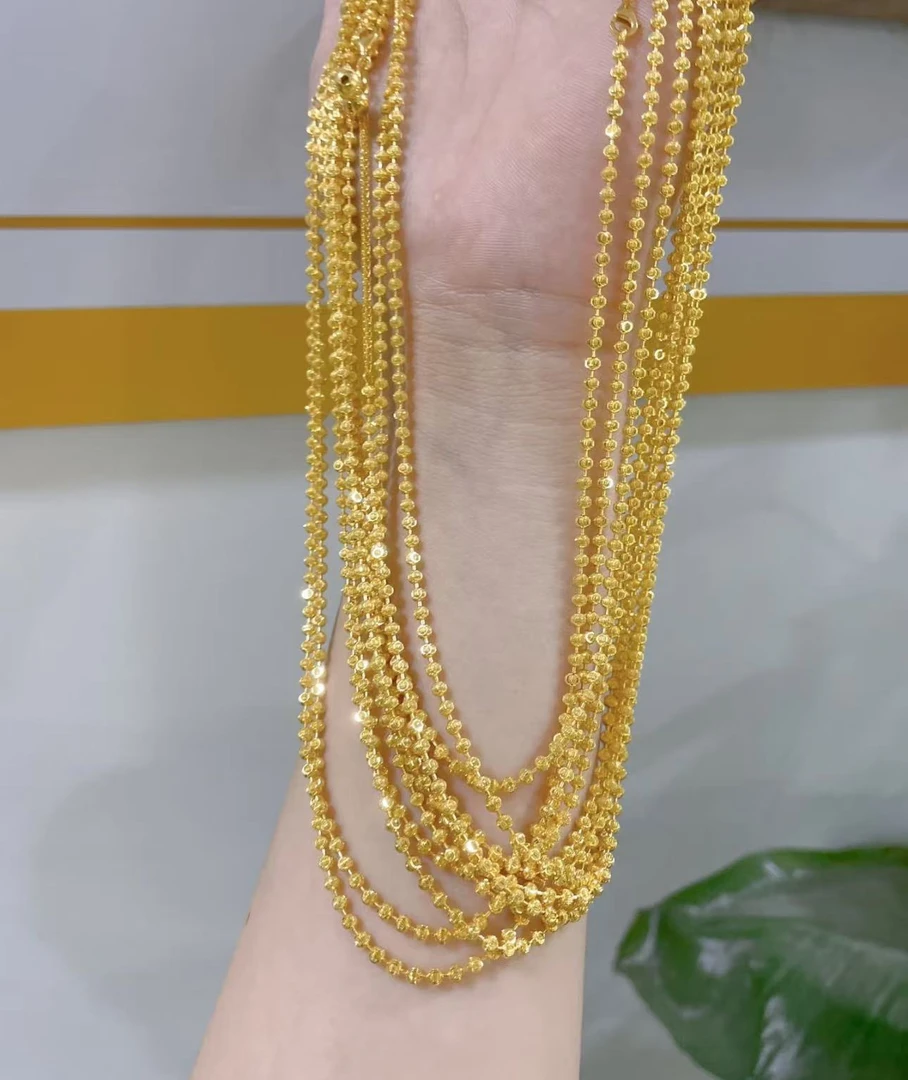 【钰辰珠宝】足金999 钻石链 珠光宝气月牙猫眼素链  多样性发其一